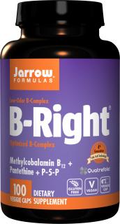 Jarrow B-Right, Koenzym B komplex, 100 rostlinných kapslí