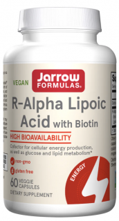 Jarrow Formulas R-Alpha Lipoic Acid (Kyselina Alfa Lipoová s biotinem) 60 rostlinných kapslí  Doplněk stravy