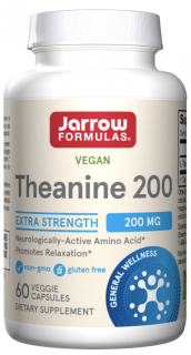 Jarrow Formulas Theanine 200 mg, Theanin, 60 rostlinných kapslí  Doplněk stravy