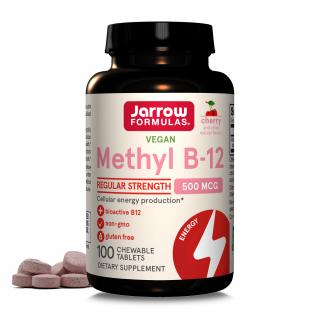 Jarrow Methyl B-12 Cherry, Třešeň, 500 mcg, 100 žvýkacích tablet  Doplněk stravy