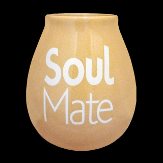 Kalabasa keramická - béžová s nápisem Soul Mate