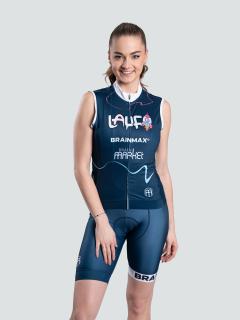 LAUF cyklistický dres bez rukávů, modrý  Cyklistický dres vyrobený z vysoce prodyšných a rychleschnoucích tkanin pro maximální komfort Velikost: XL