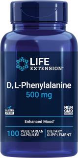 Life Extension, D, L-Phenylalanine, 500 mg, 100 vegan kapslí  Doplněk stravy