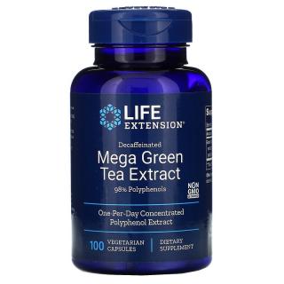 Life Extension Decaffeinated Mega Green Tea Extract (extrakt ze zeleného čaje bez kofeinu), bezkofeinový extrakt ze zeleného čaje, 100 rostlinných…