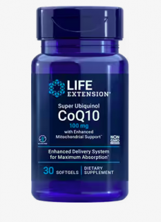 Life Extension Super Ubiquinol CoQ10 with Enhanced Mitochondrial Support, koenzym Q10, 100 mg, 30 kapslí  Podpora srdce, zdaví mitochondrií a produkce…