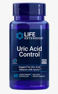 Life Extension Uric Acid Control, doplněk pro snížení kyseliny močové, 60 rostliných kapslí  Extrakt z Vrcholáku myrobalánového pro optimální hladinu…