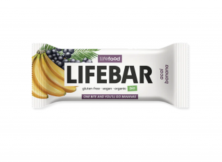 LifeFood - Tyčinka Lifebar acai s banánem BIO, RAW, 40 g  CZ-BIO-001 certifikát