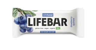 LifeFood - Tyčinka Lifebar borůvková s quinoou BIO, 40 g  CZ-BIO-001 certifikát