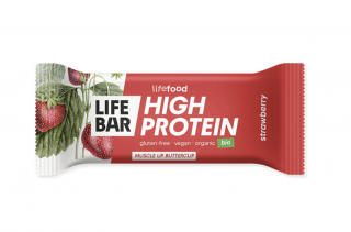 LifeFood - Tyčinka Lifebar Protein tyčinka jahodová, BIO, 40 g  *CZ-BIO-002 certifikát