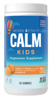 Natural Vitality Calm Kids Magnesium, hořčík pro děti, sladký citrus, 60 gumových bonbónů