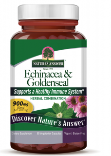 Nature's Answer Echinacea & Goldenseal, Echinacea a zlatobýl, 900 mg, 90 rostlinných kapslí