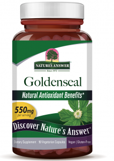 Nature's Answer Goldenseal, Zlatobýl, 550 mg, 50 rostlinných kapslí