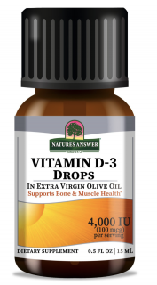 Nature's Answer Vitamin D-3 Drops, tekutý, 4 000 IU,  15 ml