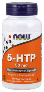 NOW 5-HTP, 50 mg, 90 rostlinných kapslí