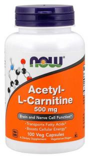 NOW Acetyl-L-Carnitine 500 mg, 100 kapslí