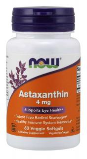 NOW Astaxanthin (Astaxantin), 4 mg, 60 vegetariánských kapslí