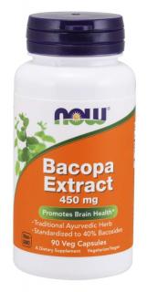 NOW Bacopa monnieri (Brahmi) extrakt, 450 mg, 90 rostlinných kapslí