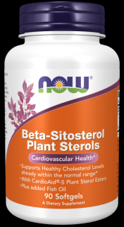 NOW Beta-Sitosterol Plant Sterols (optimalizace cholesterolu), 90 softgelových kapslí
