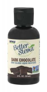 NOW Better Stevia Liquid, Hořká čokoláda, 59ml