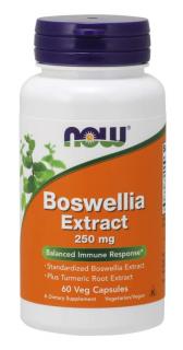 NOW Boswellia Extrakt + Extrakt z kurkumy, 250 mg, 60 vegetariánských kapslí