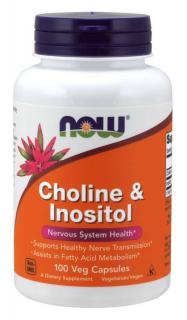 NOW Cholin & Inositol, 500 mg, 100 rostlinných kapslí