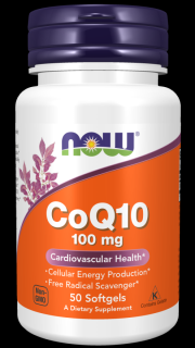 NOW CoQ10 (koenzym Q10) 100 mg, 50 softgelových kapslí