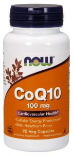 NOW CoQ10 (koenzym Q10) + Hloh, 100 mg, 90 rostlinných kapslí