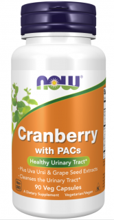 NOW Cranberry with PACs, brusinka s proanthokyanidiny, 90 rostlinných kapslí  Doplněk stravy