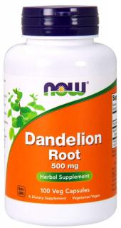 NOW Dandelion Root (Pampeliška kořen), 500 mg, 100 rostlinných kapslí
