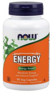 NOW ENERGY Boost, metabolismus a nadledviny, 90 rostlinných kapslí