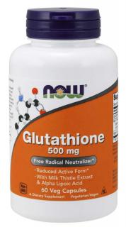 NOW Glutathione, redukovaný, 500 mg, 60 rostlinných kapslí