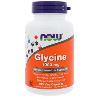NOW Glycin, 1000 mg, 100 kapslí
