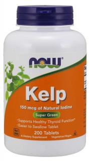 NOW Kelp, Přírodní Jód, 150 mcg, 200 tablet