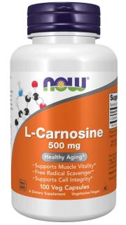 NOW L-Carnosine (L-Karnosin), 500 mg, 100 rostlinných kapslí