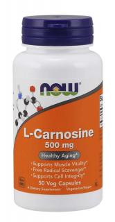 NOW L-Carnosine (L-Karnosin), 500 mg, 50 rostlinných kapslí