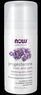 NOW Natural Progesterone Balancing Skin Cream with Lavender, progesteron krém s levandulí, 85 g