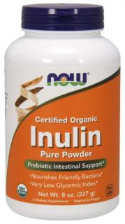 NOW Organický Inulin, čistý prášek, 227 g