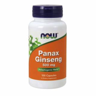 NOW Panax Ginseng (ženšen pravý), 500 mg, 100 kapslí