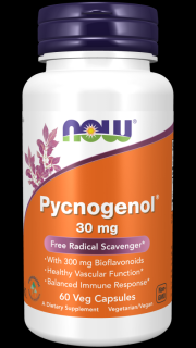 NOW Pycnogenol, 30 mg, 60 rostlinných kapslí