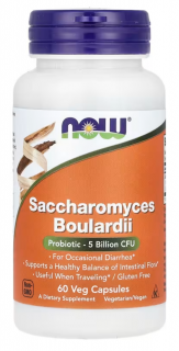 NOW Saccharomyces Boulardii, probiotika, 60 vegan kapslí  Doplněk stravy