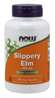 NOW Slippery Elm (Jilm červený), 400 mg, 100 rostlinných kapslí