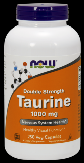 NOW Taurine Double Strength (Taurin dvojitá síla) 1000 mg, 250 rostlinných kapslí