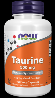 NOW Taurine (Taurin) 500 mg, 100 rostlinných kapslí