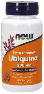 NOW Ubiquinol Extra Strenght, Kaneka, 200mg, 60 softgel kapslí