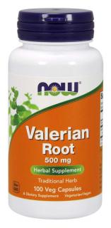 NOW Valerian Root (kozlík lékařský), 500 mg, 100 rostlinných kapslí