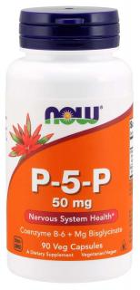 NOW Vitamin B6 P-5-P, 50mg, (vitamin B6 v aktivní formě), 90 rostlinných kapslí