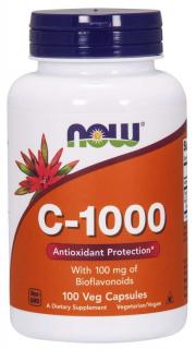 NOW Vitamin C-1000 s bioflavonoidy, 100 rostlinných kapslí