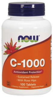 NOW Vitamin C-1000 s šípkem a postupným uvolňováním, 100 tablet