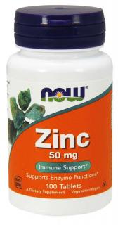 NOW Zinc (zinek glukonát) 50 mg, 100 tablet