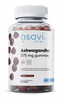 Osavi Ashwagandha, extrakt, 375 mg, 90 gumových bonbónů s třešňovou příchutí  Doplněk stravy